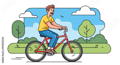 Healthy Lifestyle A Man Cycling Outdoors for Exercise and Recreation