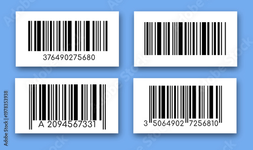 Set of bar codes variation barcode business label tag vector black product scan