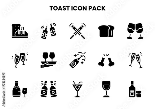 Toast Glyph Set Icons Pack