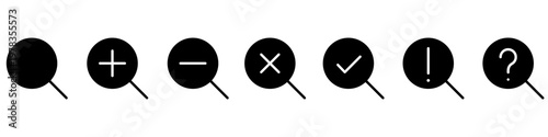 Search icon vector set. Magnifier Illustration sign collection. Find butto symbol. web navigation logo.