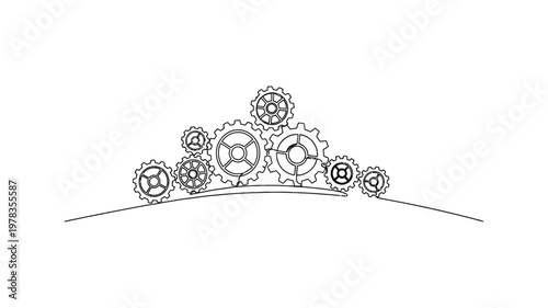 A delicate floral tiara headband design. Continuous line style. Hand drawn. Line art. Vector design. illustrations