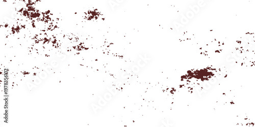 A grunge art illustration featuring a red ink splat and paint splashes with blood stains on a white paper texture design for a dirty liquid vector pattern
