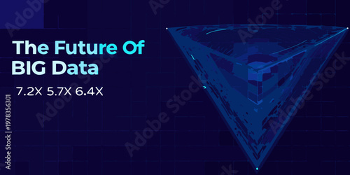 Abstract depiction of big data s future with geometric shapes and text