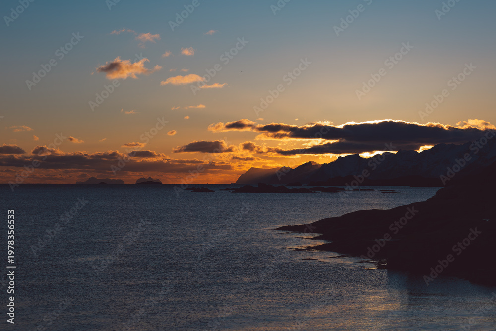 Naklejka premium Lofoten islands in winter