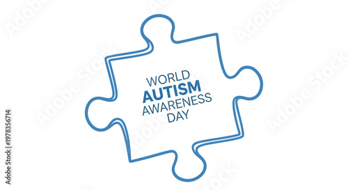Blue puzzle piece graphic with text promoting world autism awareness day