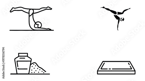 Gymnastics Collection: A compilation of illustrations showcasing the grace and athleticism of gymnastics. From intricate poses to essential equipment.