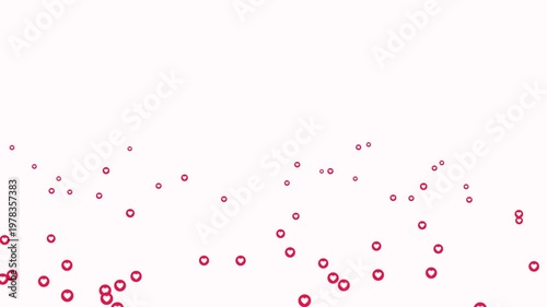 Love emoji particles floating upwards animation on white background. concept of romance and positive feedback. Floating animation of a love emoji icon for social media