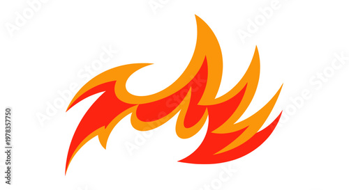 Stylized Fire Emblem Icon - Burning Flame Graphic