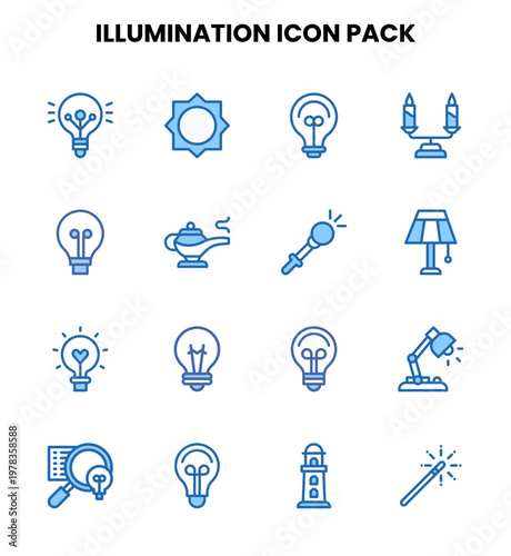 Illumination Two Colour Design Icons Pack