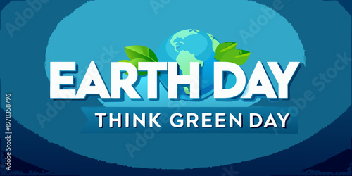 Celebrating earth day with a vibrant globe and lush green foliage