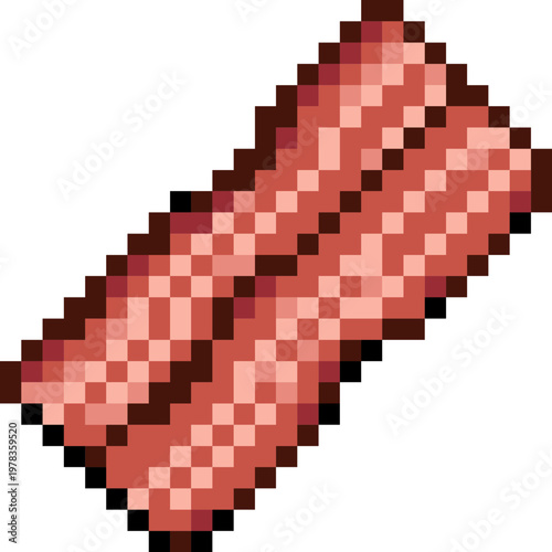 Pixel Art Bacon Meat Illustration