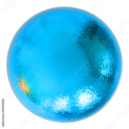 Aqua Pixel-Gloss Orb – Vibrant Textured Sphere, Bright aqua sphere with pixelated glossy reflections; fresh, modern abstract asset for branding, posters, and UI.