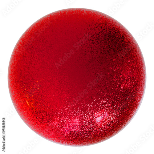 Ruby Sparkle Orb – Glittered Abstract Sphere, Dazzling ruby-red sphere with fine glitter texture and glossy highlights; bold, modern asset for branding, posters, and UI.