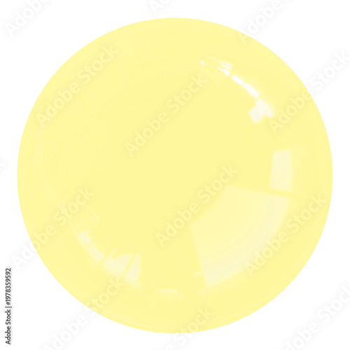 Glossy Pastel Yellow Orb – Minimal Abstract Sphere, Soft pastel-yellow sphere with bright glossy reflections; versatile modern element for branding, posters, and UI designs.