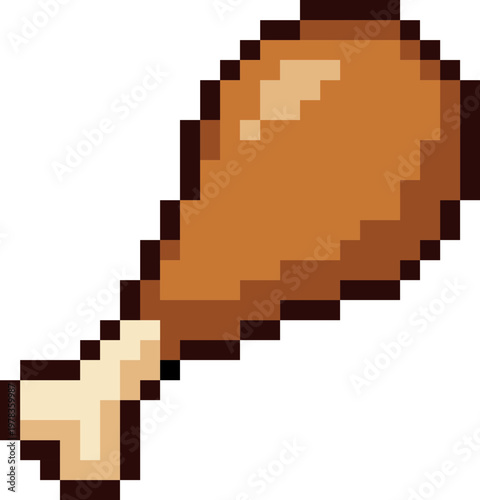 Pixel Art Beef Steak Meat Illustration