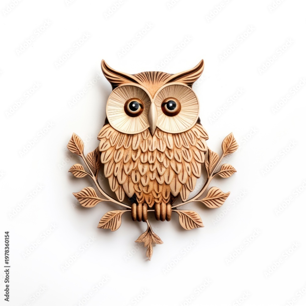 Obraz premium Brooch of owl handicraft animal bird.