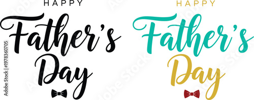 Title happy father's day calligraphy designs a celebration of parenthood description two elegant calligraphy designs wishing 'happy father's day ' featuring a bow
