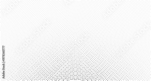Concentric dotted noise gradient texture. Radial halftone grain background. Comic pop art backdrop for poster, banner, cover, print. Grunge fading overlay wallpaper.