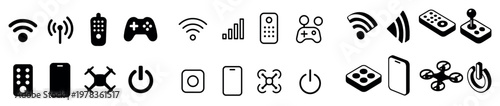 Wireless icons with controller drone minimal