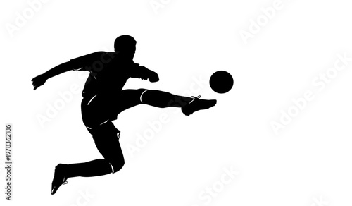 Soccer player, soccer player black white. Soccer player silhouette.	