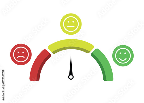 Satisfaction meter and face icons. Ratings, reviews, surveys, and more. Facial expressions based on progress and level.