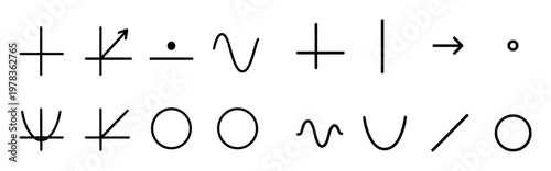 Math icons with plus circle wave minimal