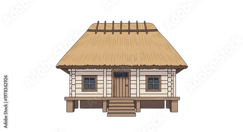 Rustic Thatched Roof Cottage Home for Rural Living and Eco-Friendly Lifestyle Designs