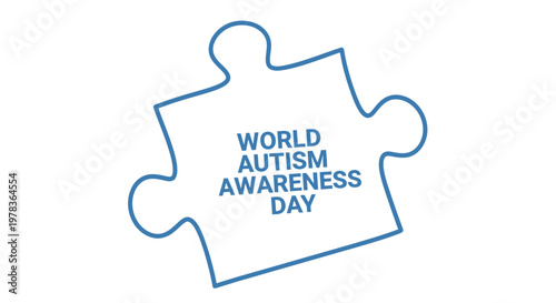 A blue puzzle piece with the text world autism awareness day inscribed