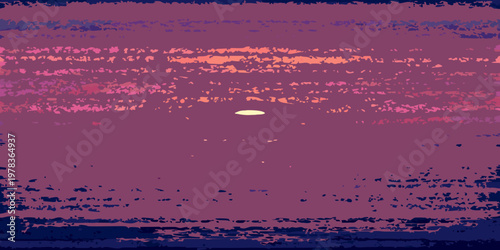Abstract sunset scene with a bright circular light source