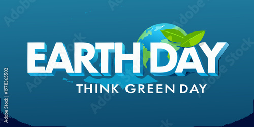 Earth day celebration with a globe and leaves promoting environmental awareness