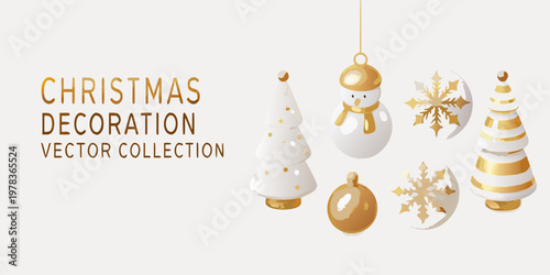 Elegant christmas decorations a collection of white and gold ornaments
