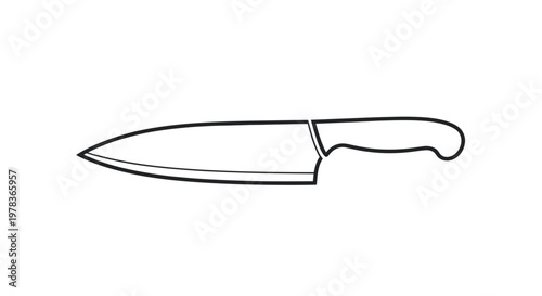 Chef's Knife Outline Illustration