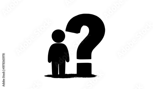 3D human figure with red question mark concept vector illustration