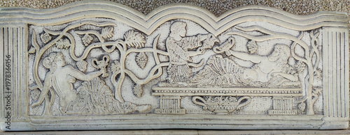 Greek sarcophagus with a Bacchic scene