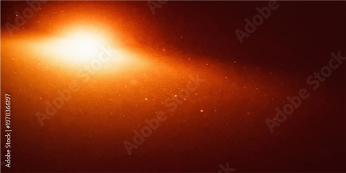 A radiant sun shines through the red atmosphere, the image depicts a sunbeam piercing through the misty air, creating a dreamlike glow.