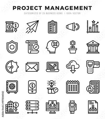 Project Management icon pack for your website. mobile. presentation. and logo design.