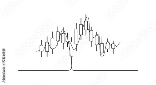 Candlestick Chart Tree: Financial Growth, Investment, Stock Market Analysis, Trading Concept