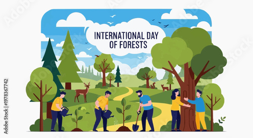 International Day of Forests Environmental Awareness Illustration