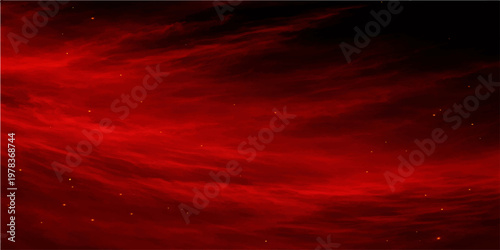 Abstract dark red smoky cloud background with glowing sparkles creating a beautiful dramatic scene. 