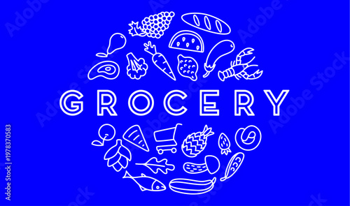 Healthy fresh food local symbol. Organic food fresh local identity, natural fresh food local branding. Quality farm produce collection, eco store icon set. Vector Illustration