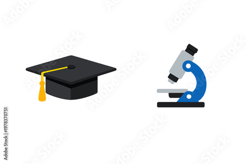 A clean flat vector illustration of a black graduation mortarboard