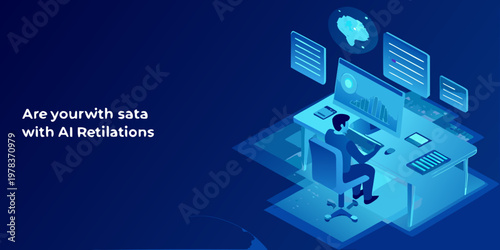 A person analyzes data with artificial intelligence and modern technology