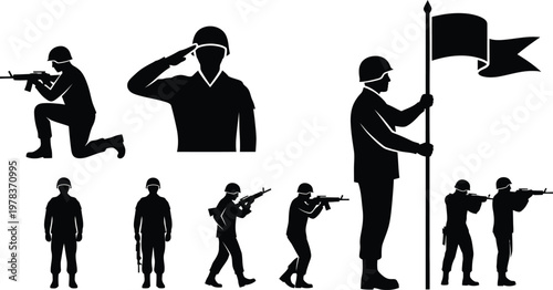 Memorial day soldiers silhouette honoring fallen heroes with patriotic remembrance