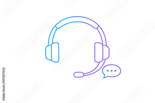 A minimalist vector illustration of a communication headset with a