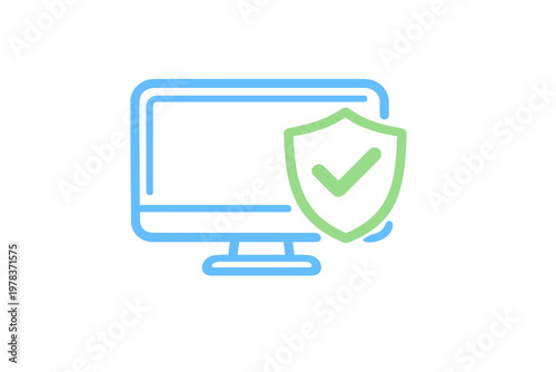 A minimalist flat vector illustration of a light blue desktop