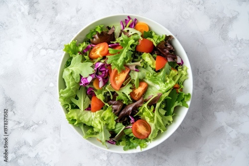 Healthy organic salad plate table food.