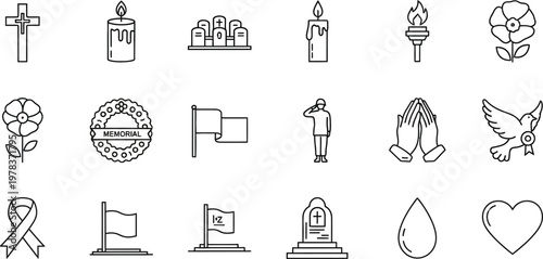 Memorial day remembrance symbolic icons of grief honor and patriotic respect