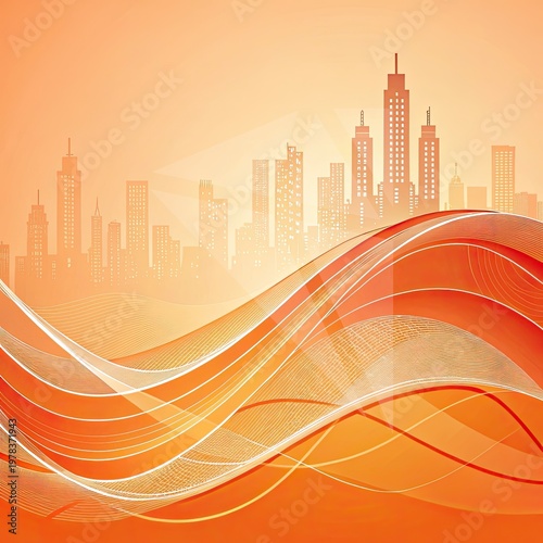 abstract vector background with city