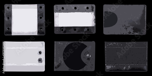 Six film slides with varying levels of exposure and damage