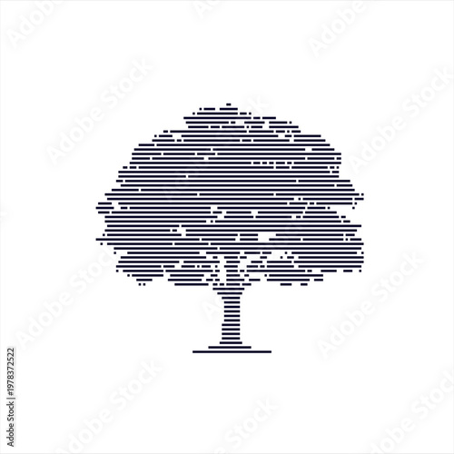 Art Tree. 8 bit. Game development, mobile app. Isolated vector illustration.	